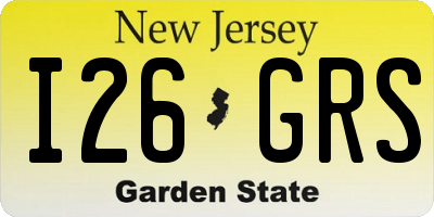 NJ license plate I26GRS