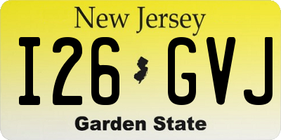 NJ license plate I26GVJ