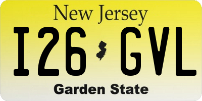 NJ license plate I26GVL
