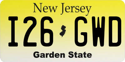 NJ license plate I26GWD
