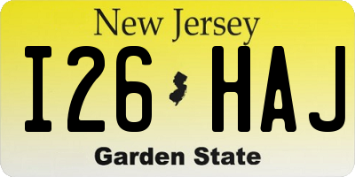 NJ license plate I26HAJ