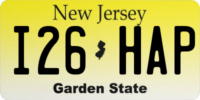 NJ license plate I26HAP