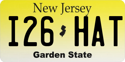 NJ license plate I26HAT
