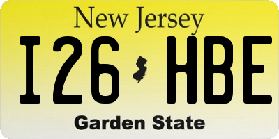 NJ license plate I26HBE