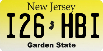 NJ license plate I26HBI