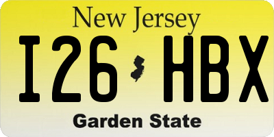 NJ license plate I26HBX