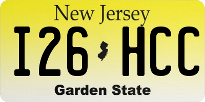 NJ license plate I26HCC