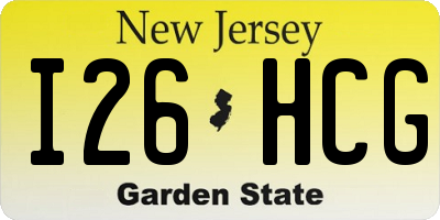 NJ license plate I26HCG