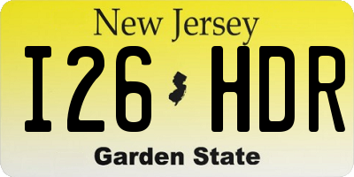 NJ license plate I26HDR