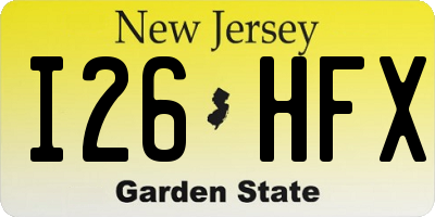 NJ license plate I26HFX