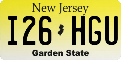 NJ license plate I26HGU