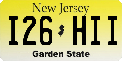 NJ license plate I26HII