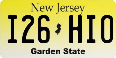 NJ license plate I26HIO