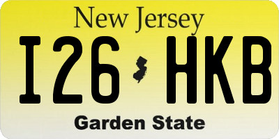 NJ license plate I26HKB