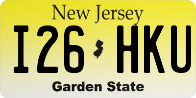 NJ license plate I26HKU
