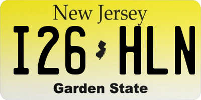 NJ license plate I26HLN