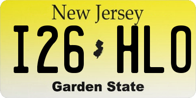 NJ license plate I26HLO