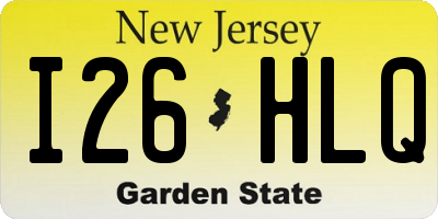 NJ license plate I26HLQ
