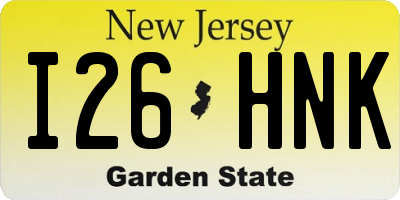 NJ license plate I26HNK