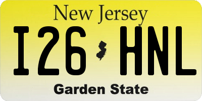 NJ license plate I26HNL