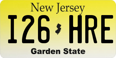 NJ license plate I26HRE