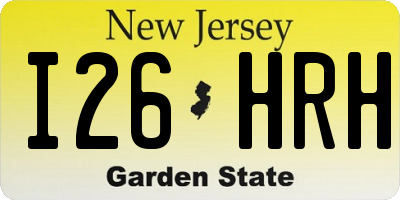 NJ license plate I26HRH
