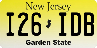 NJ license plate I26IDB