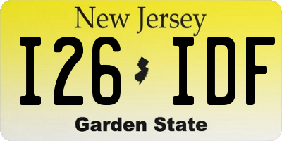 NJ license plate I26IDF