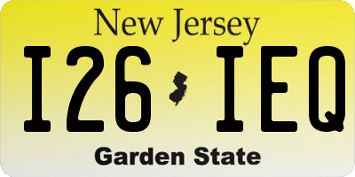 NJ license plate I26IEQ