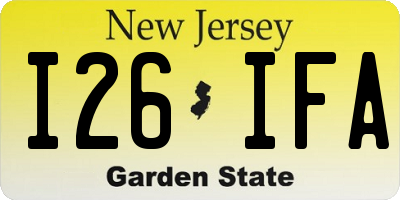 NJ license plate I26IFA