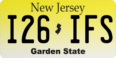 NJ license plate I26IFS