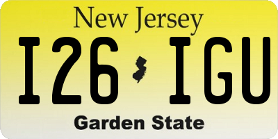 NJ license plate I26IGU