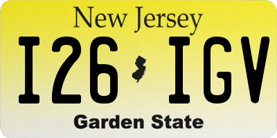 NJ license plate I26IGV