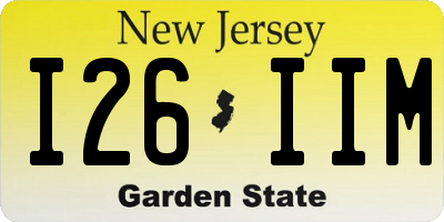 NJ license plate I26IIM