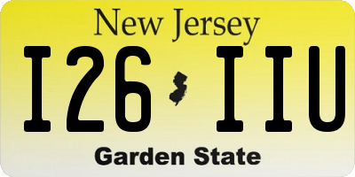 NJ license plate I26IIU