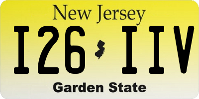 NJ license plate I26IIV
