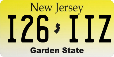 NJ license plate I26IIZ