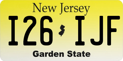 NJ license plate I26IJF