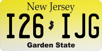 NJ license plate I26IJG