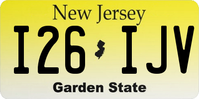 NJ license plate I26IJV