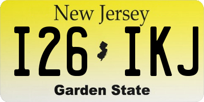 NJ license plate I26IKJ