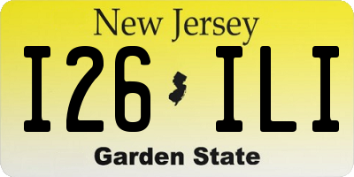 NJ license plate I26ILI