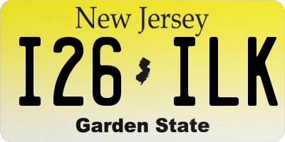 NJ license plate I26ILK