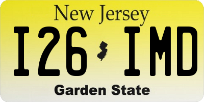 NJ license plate I26IMD
