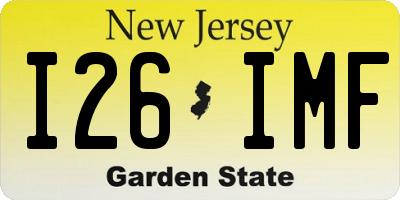 NJ license plate I26IMF