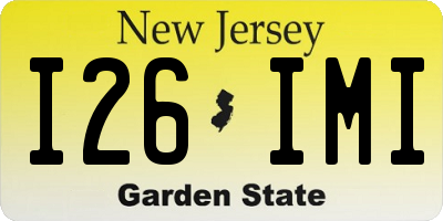 NJ license plate I26IMI