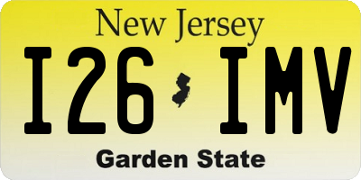 NJ license plate I26IMV