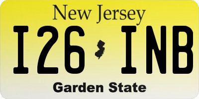 NJ license plate I26INB