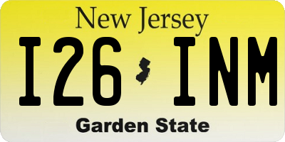 NJ license plate I26INM