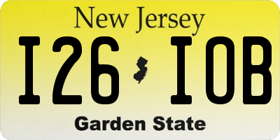 NJ license plate I26IOB